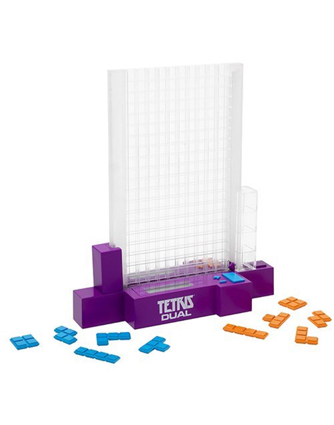 Tetris Dual game play, board with pieces