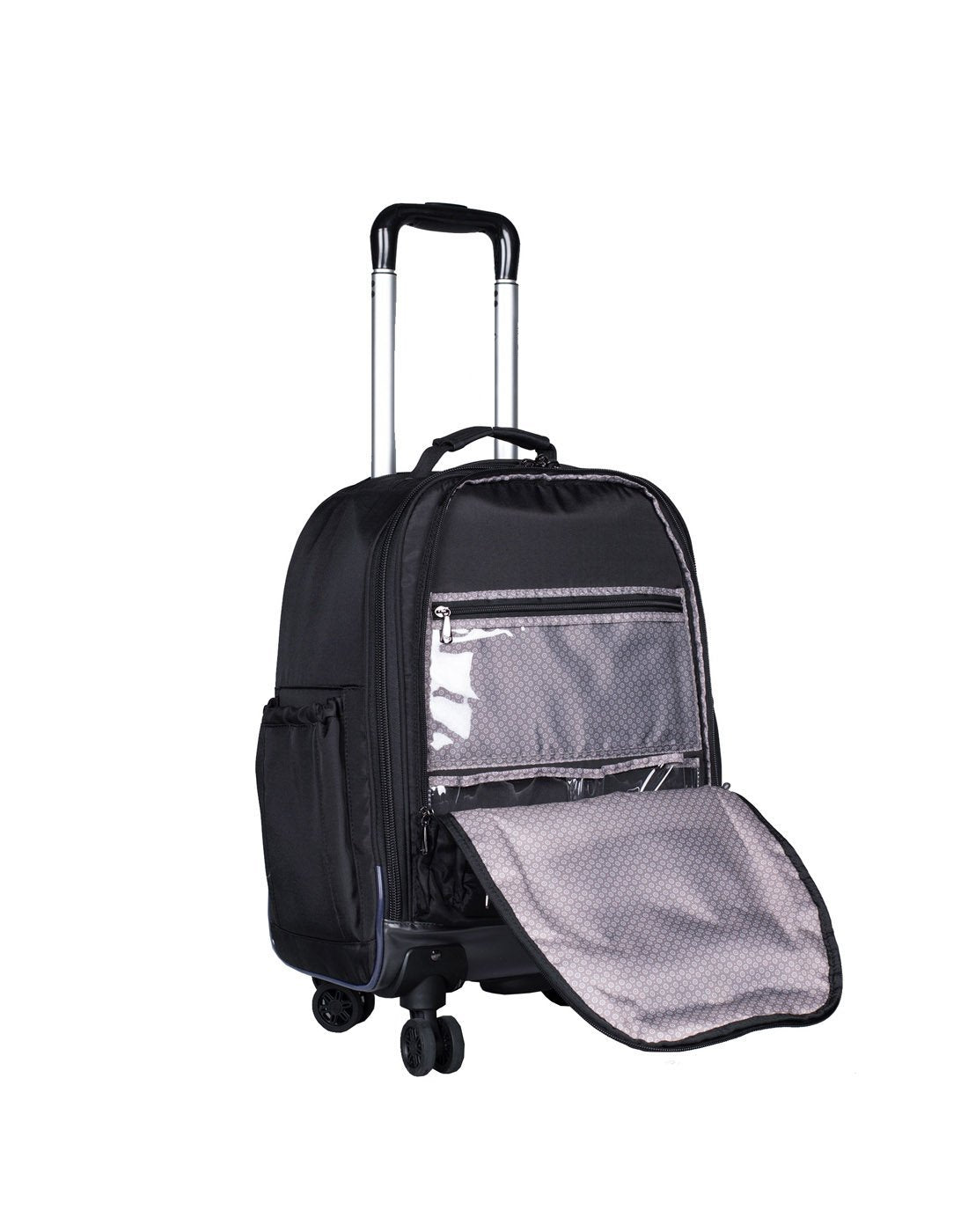 Lug propeller wheelie 2 brushed black colour luggage bag second pocket view