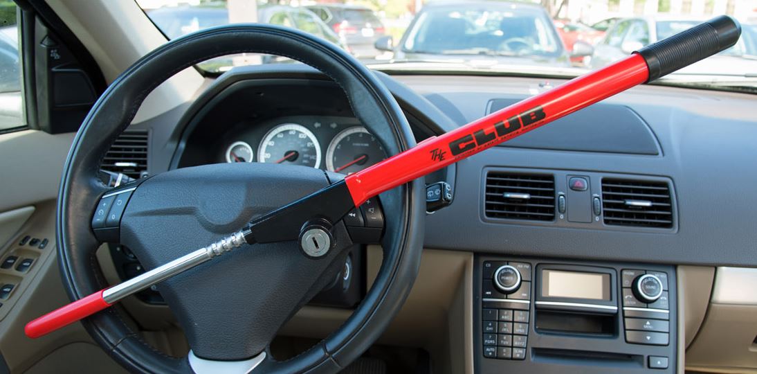 car with a club lock