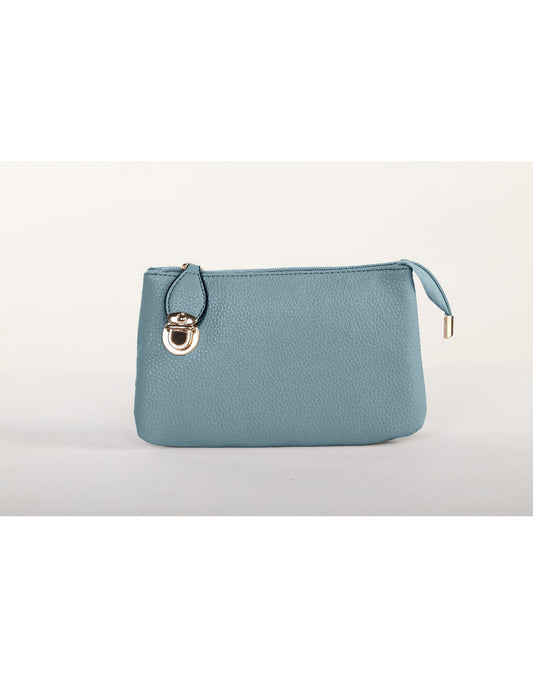 Product Image – Alina's RFID Clutch Wristlet in blue, front view