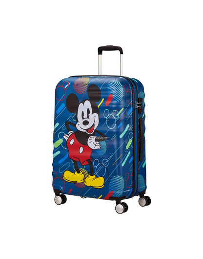 American Tourister Disney Wavebreaker Medium Spinner - Mickey Future Pop, front angled view