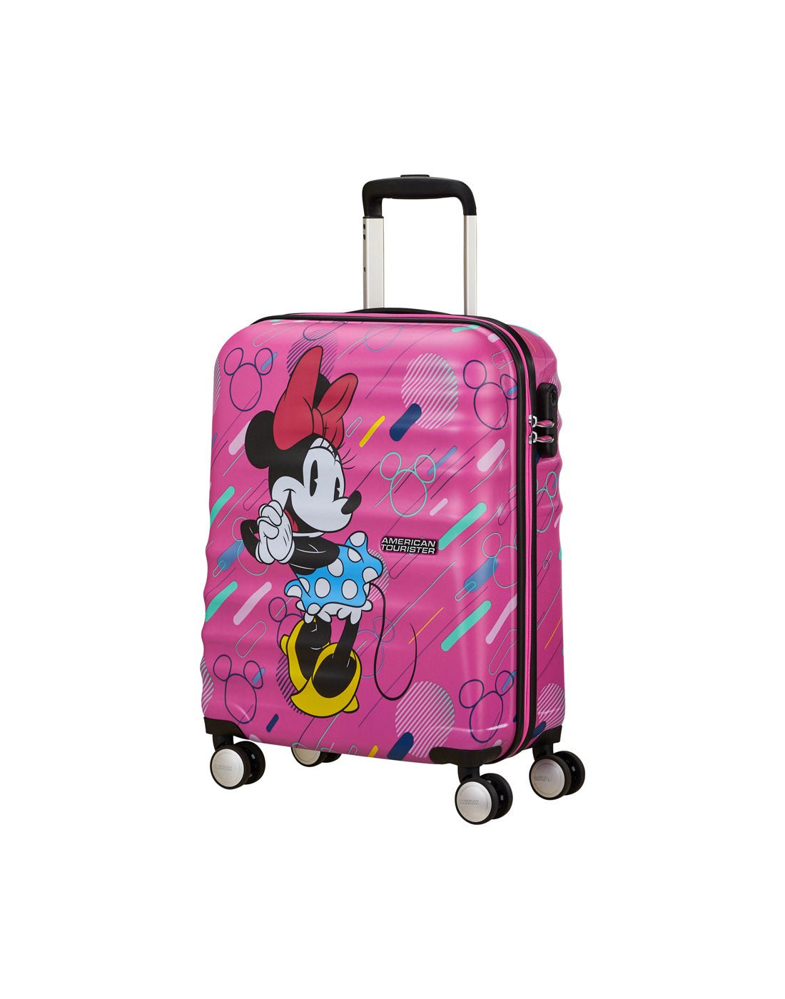 American Tourister Disney Wavebreaker Spinner Carry-on - Minnie Future Pop, front angled view