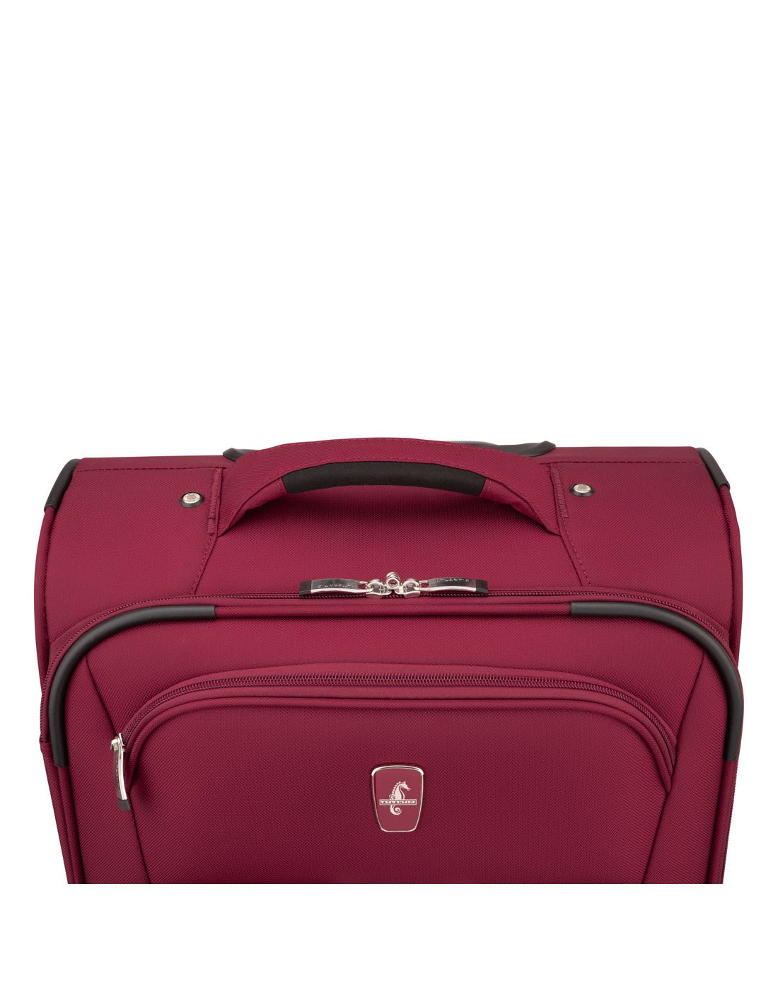 Atlantic Artisan III 19" Spinner Carry-on, burgundy, close up of top grab handle