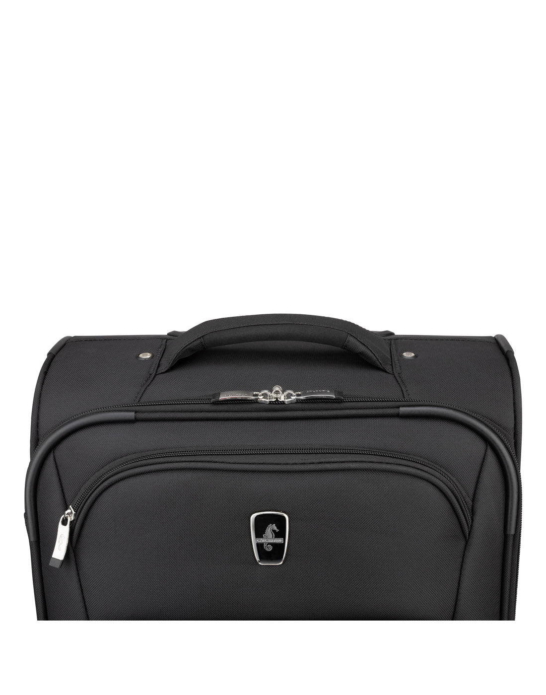 Atlantic Artisan III 19" Spinner Carry-on, black, close up of top grab handle