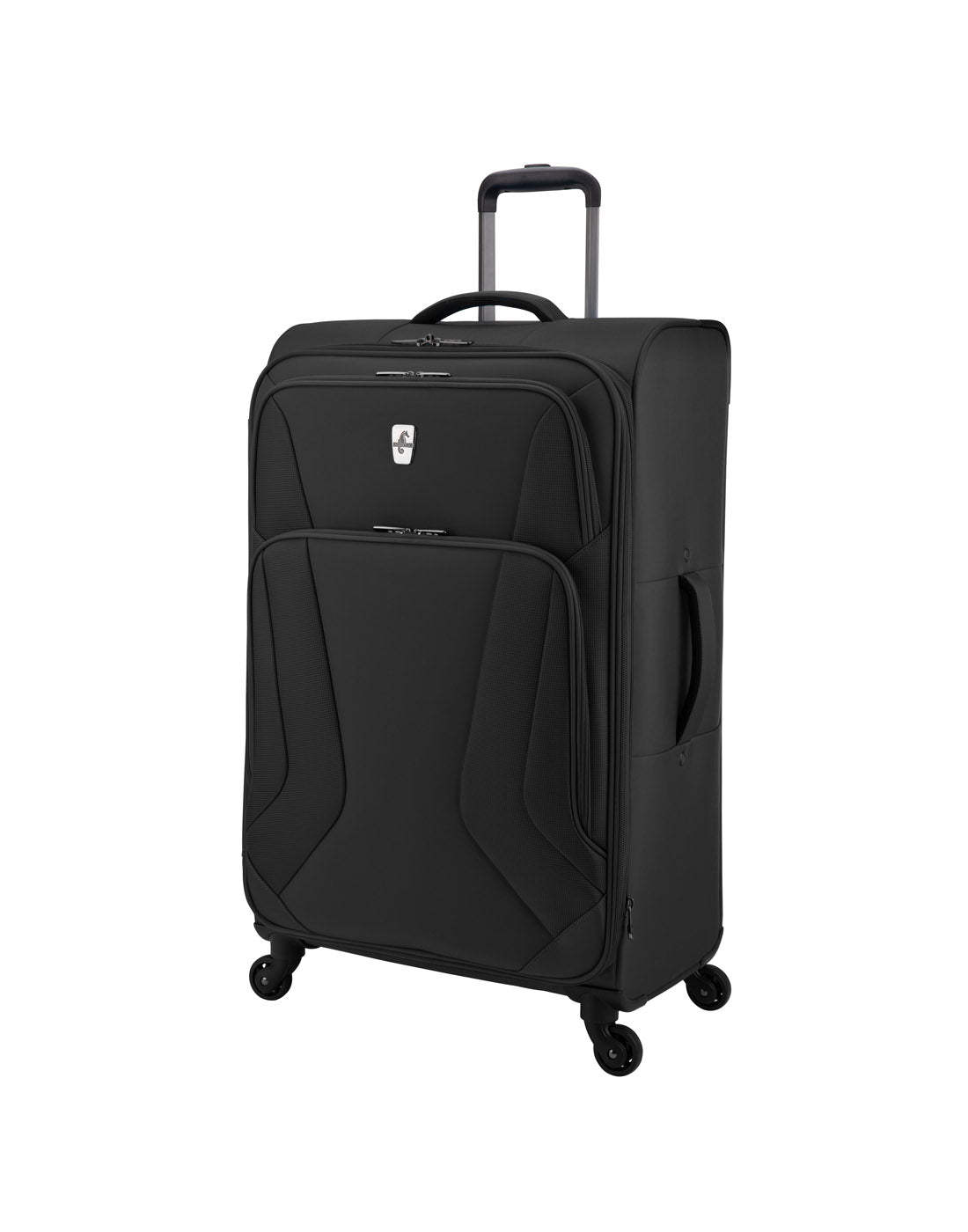 Atlantic Bavaria 28" Expandable Spinner, black, front view.