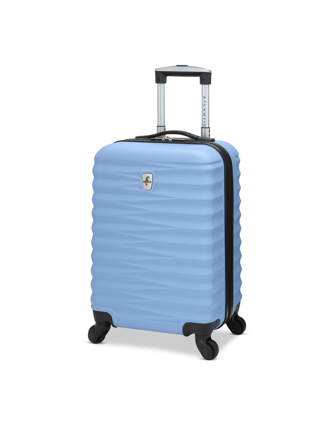 Atlantic Chaser Hardside 19" Spinner Carry-on in powder blue colour, front angled view