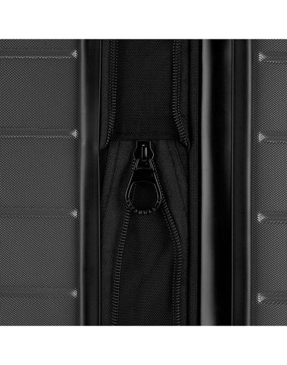 Bugatti Hamburg 24" Hardside Expandable Spinner in Charcoal, close-up view of the zipper-release expansion system.