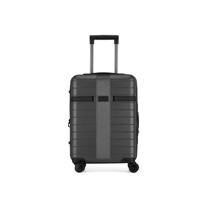 Bugatti Hamburg Hardside Carry-on Spinner in Charcoal., front view.