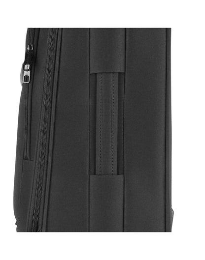 Bugatti Madison Ultimate Carry-on Spinner in black, close up view of handle.