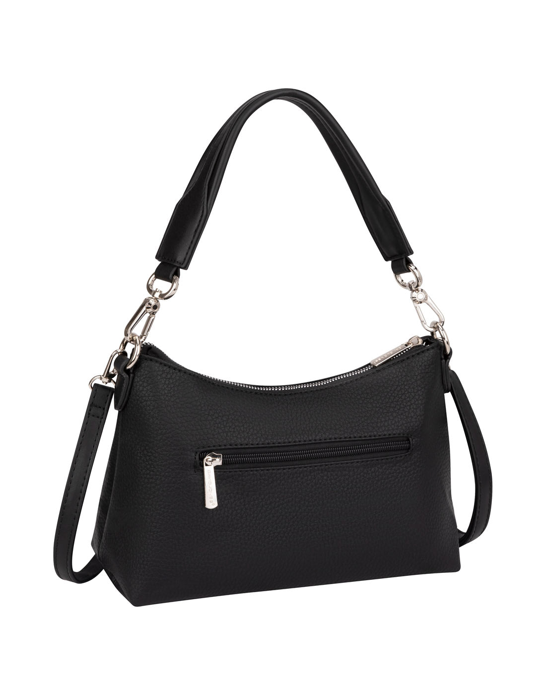 David Jones Flat Handle Hobo Bag, black, back view