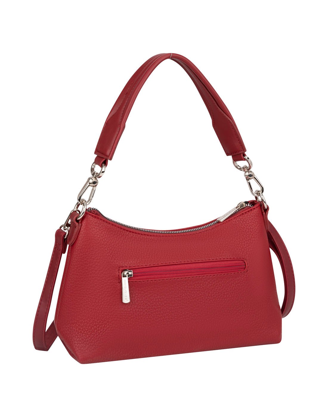 David Jones Flat Handle Hobo Bag, red, back view