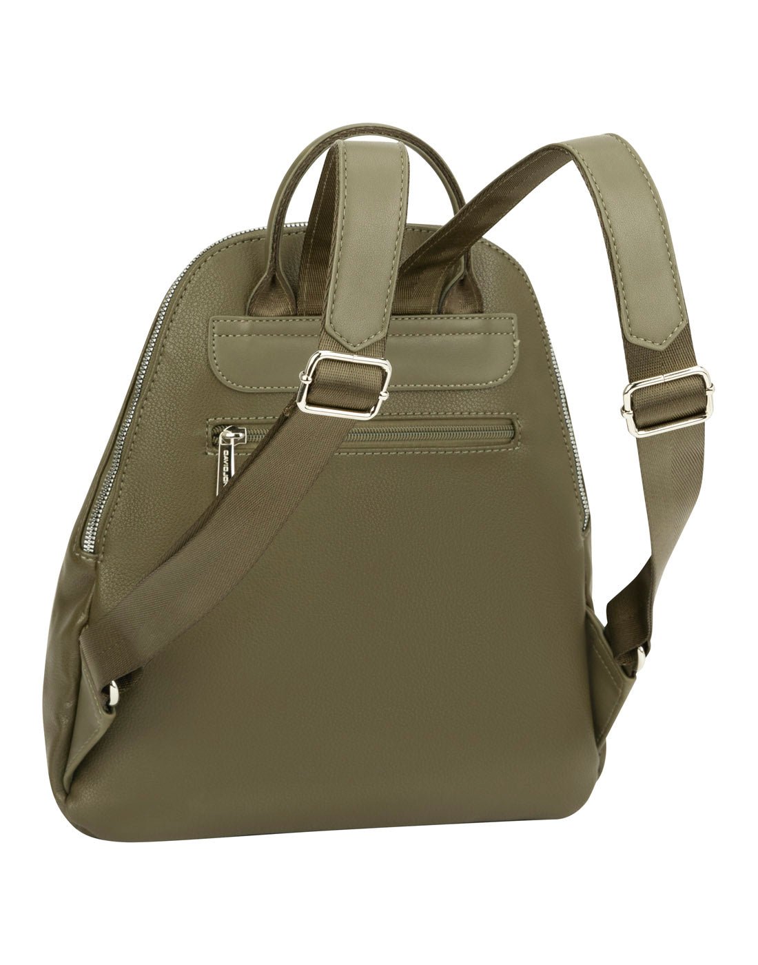 David Jones Oval Backpack, khaki, back view