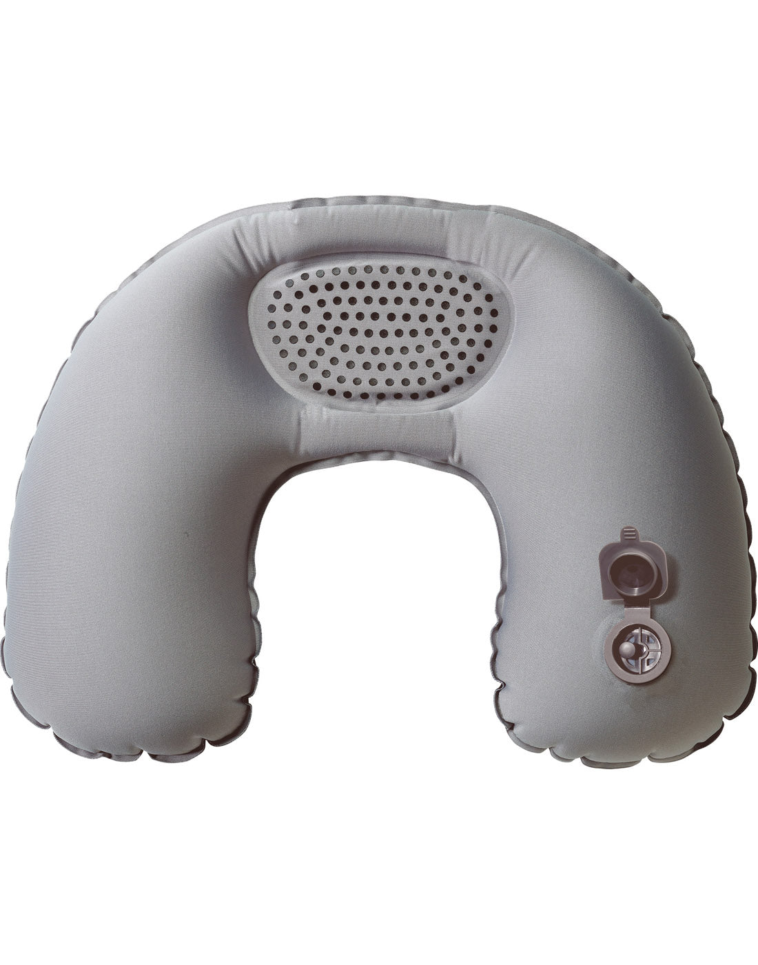 Back view of Go Travel Compact Snoozzzer Travel Pillow, with air valve opened.