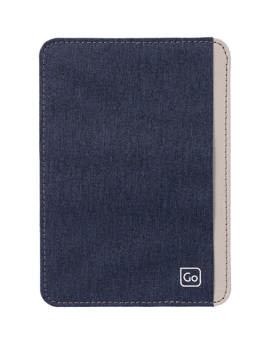 Go Travel RFID Passport Slip, dark blue denim, front view