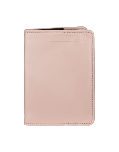 RFID Passport Cover in rose with embossed airplane in top right corner, front view