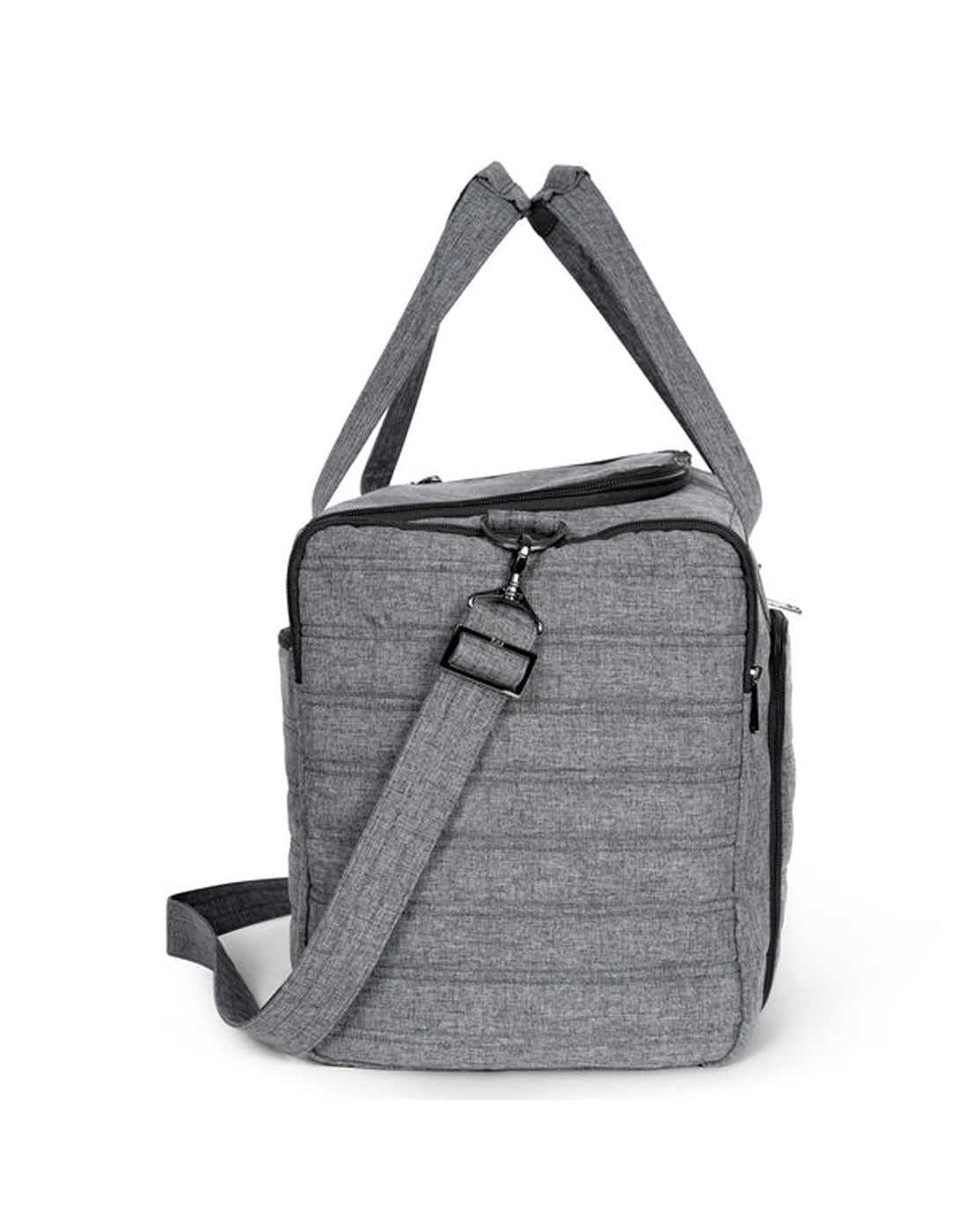 Lug Trolley Duffle Bag, heather grey, side view