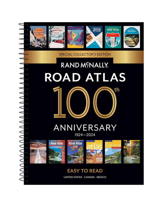 Product Image – Rand McNally 2024 Midsize Easy to Read Road Atlas - 100th Anniversary Collector's Edition, book cover