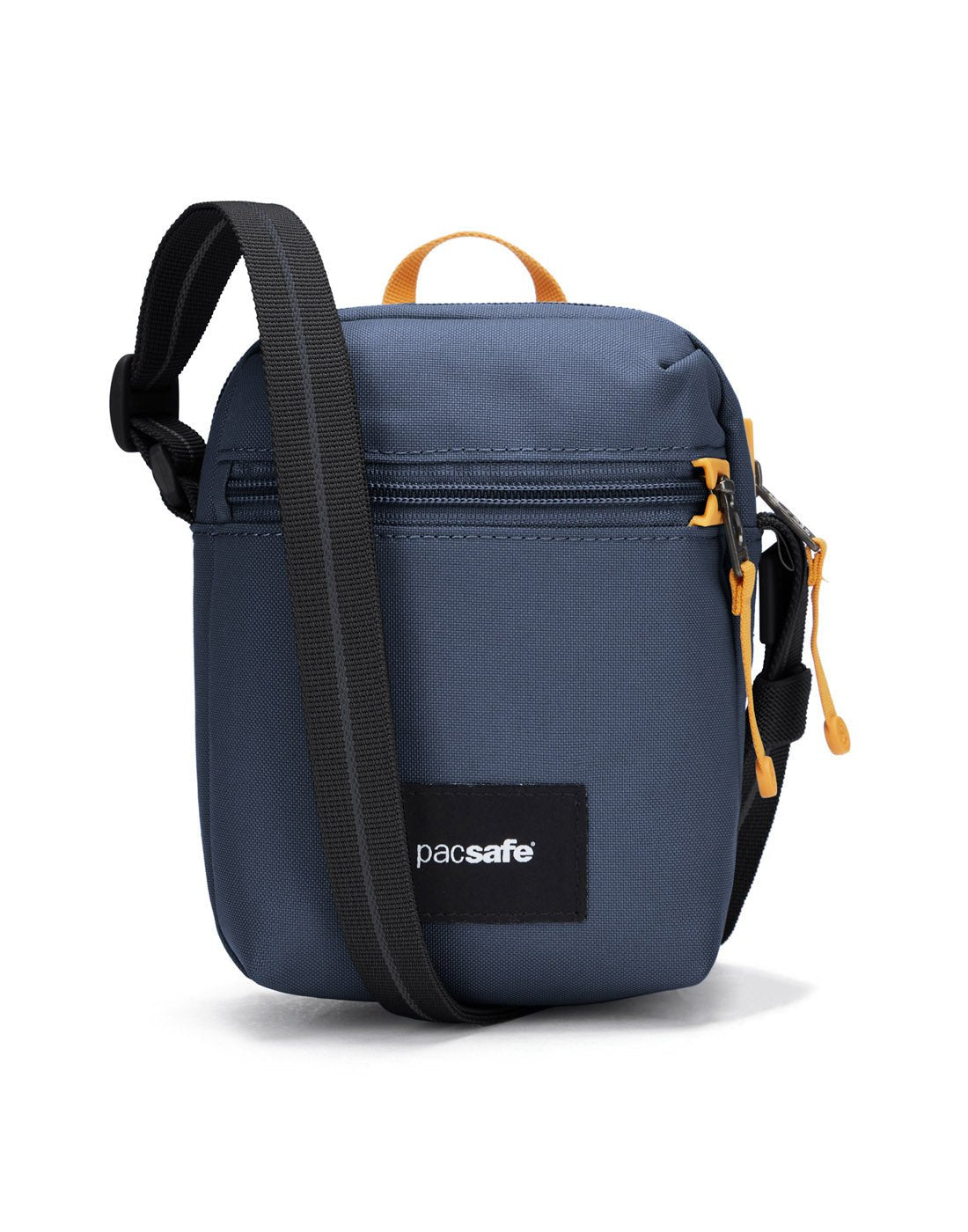 Pacsafe® GO Anti-Theft Micro Crossbody in coastal blue colour, front view.