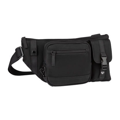 Roots Juan Asymmetrical Belt Bag, black, front view