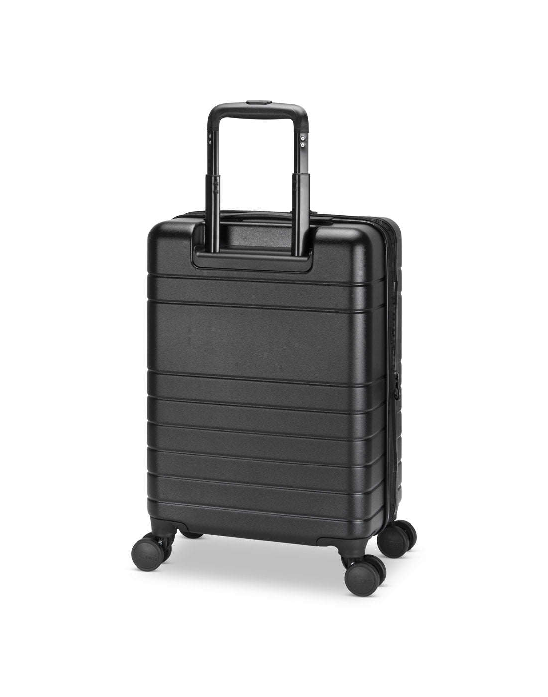 Roots Travel 19" Hardside Spinner Carry-on, back angle view with handle extended out.