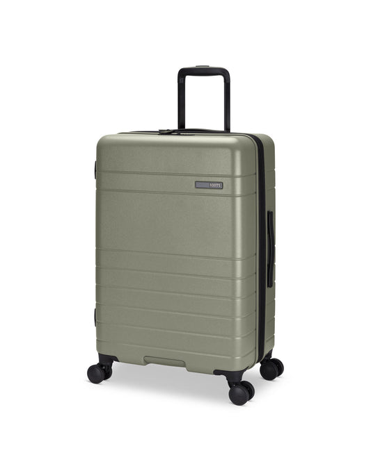 Product Image – Roots Travel 24" Expandable Hardside Spinner in sage, front angle view.