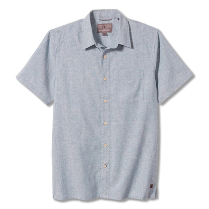 Royal Robbins Men's Hempline Short Sleeve in Sea light blue colour, front view