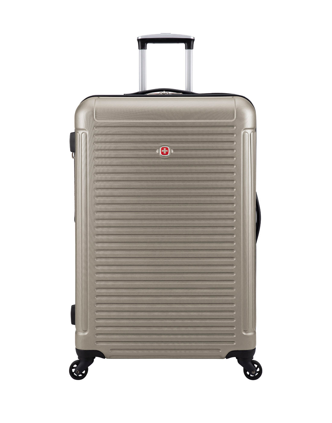 Swiss Gear Escapade 5 Hardside 28" Expandable Spinner, sand, front view.