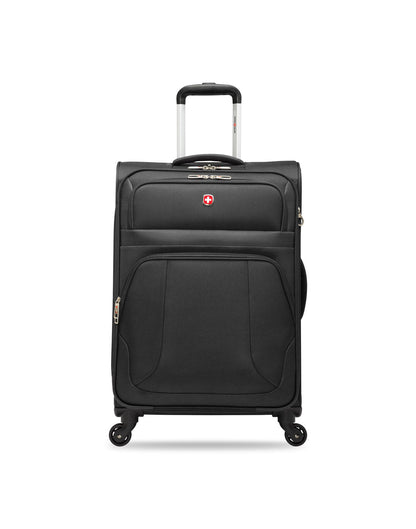 Swiss Gear Round Trip II 24" Expandable Spinner, black, front view