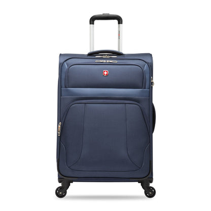 Swiss Gear Round Trip II 24" Expandable Spinner, blue, front view