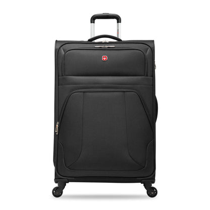 Swiss Gear Round Trip II 28" Expandable Spinner, black, front view