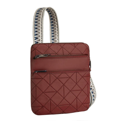 Front view of the Travelon Boho Anti-Theft Slim Crossbody in Paprika.