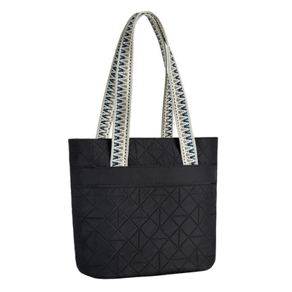 Front view of the Travelon Boho Anti-Theft Tote in Black.