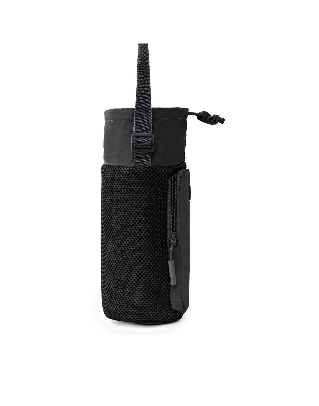 Travelon Pi Gogo Insulated Water Bottle Tote in black, side view.