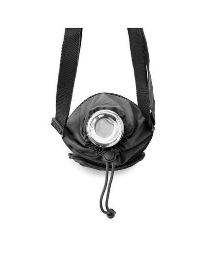 Travelon Pi Gogo Insulated Water Bottle Tote in black, top view.