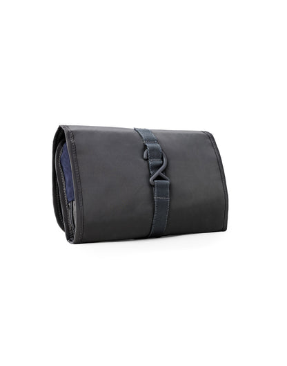 Travelon Pi Shine on Toiletry Case in black, back angle view.