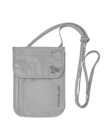 Travelon RFID Blocking Undergarment Neck Pouch, front view.