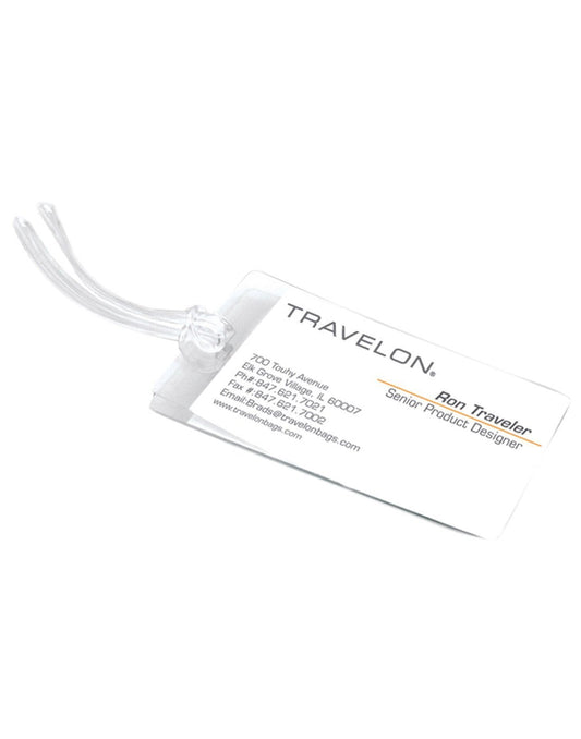 Product Image – Travelon self-laminated luggage tags front view