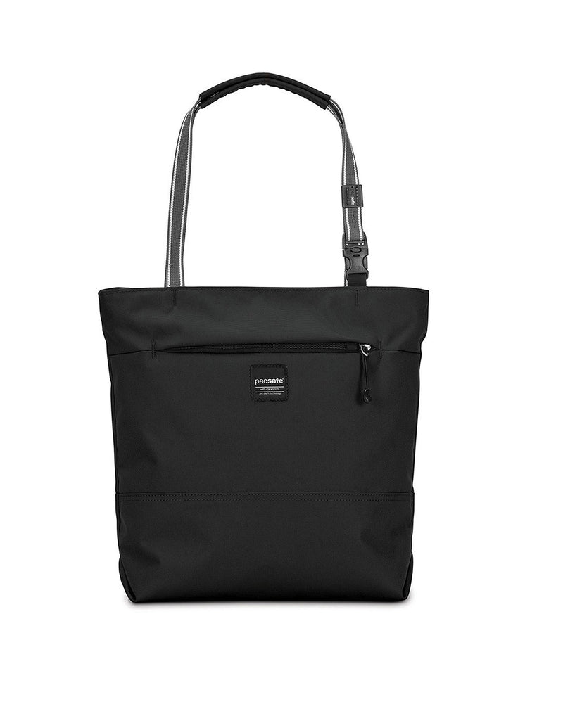 Pacsafe slingsafe LX200 anti-theft black colour compact tote front view 