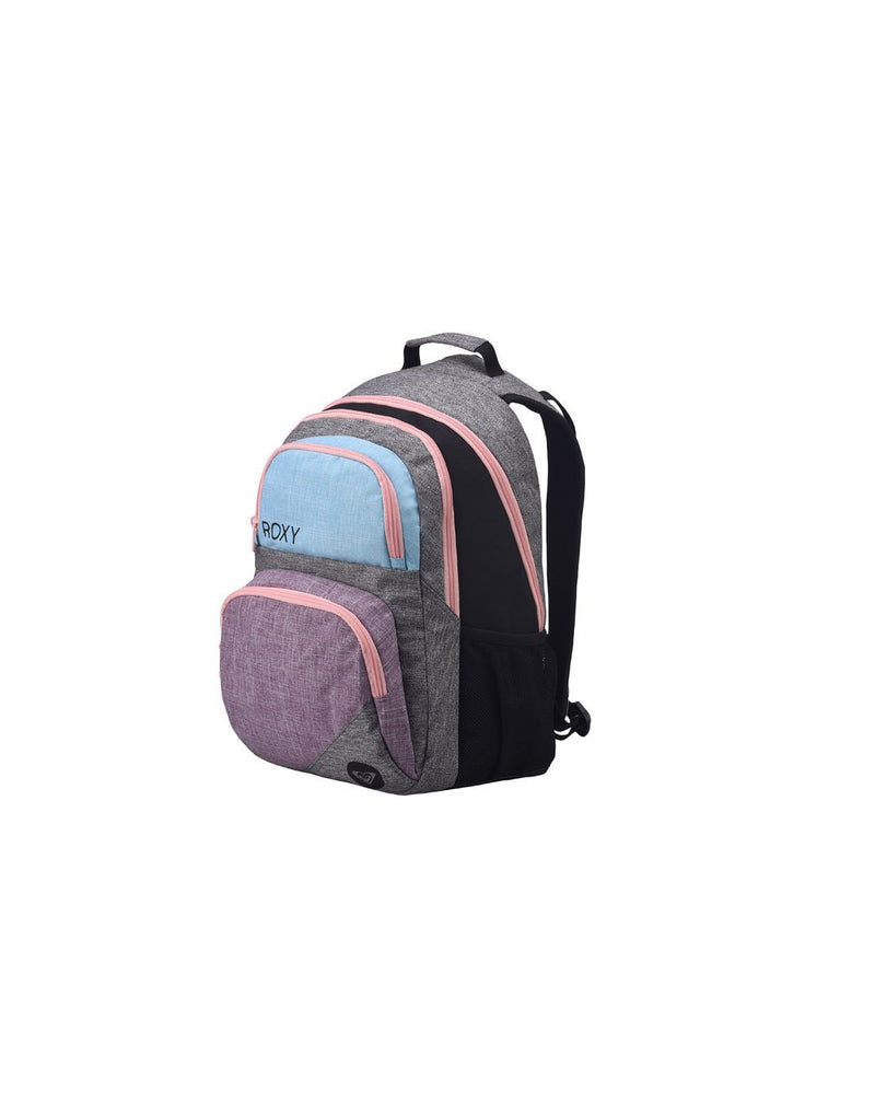 Roxy shadow dream backpack heather grey colour corner view