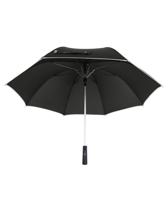 Product Image – Reflectek compact auto open/close black colour umbrella front view