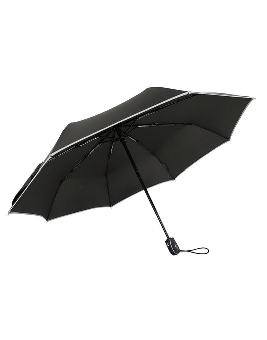 Product Image – Reflectek compact auto open/close black colour umbrella corner view