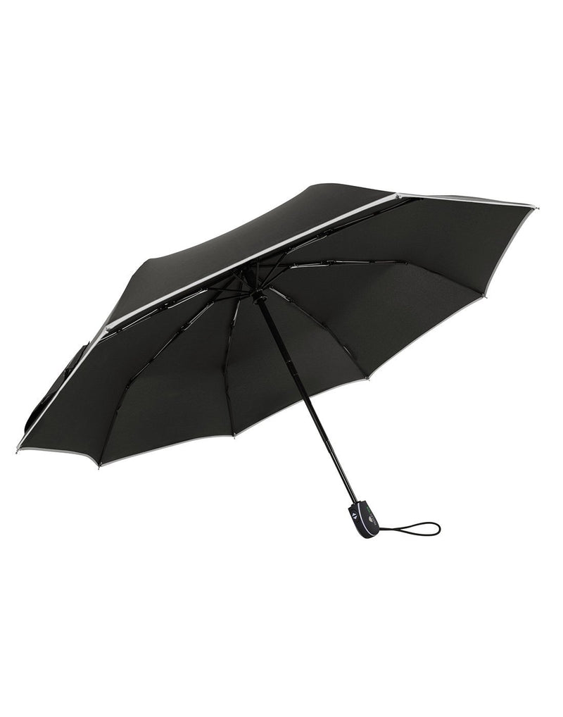 Reflectek compact auto open/close black colour umbrella corner view