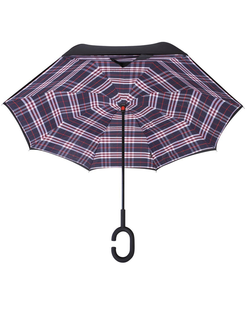 Belami by knirps reversible plaid design umbrella inside view
