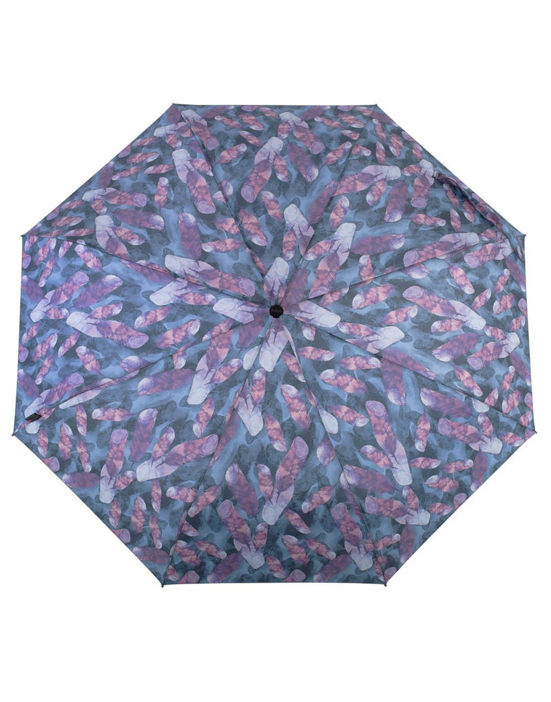 Knirps medium duomatic umbrella swan lake print colour front view