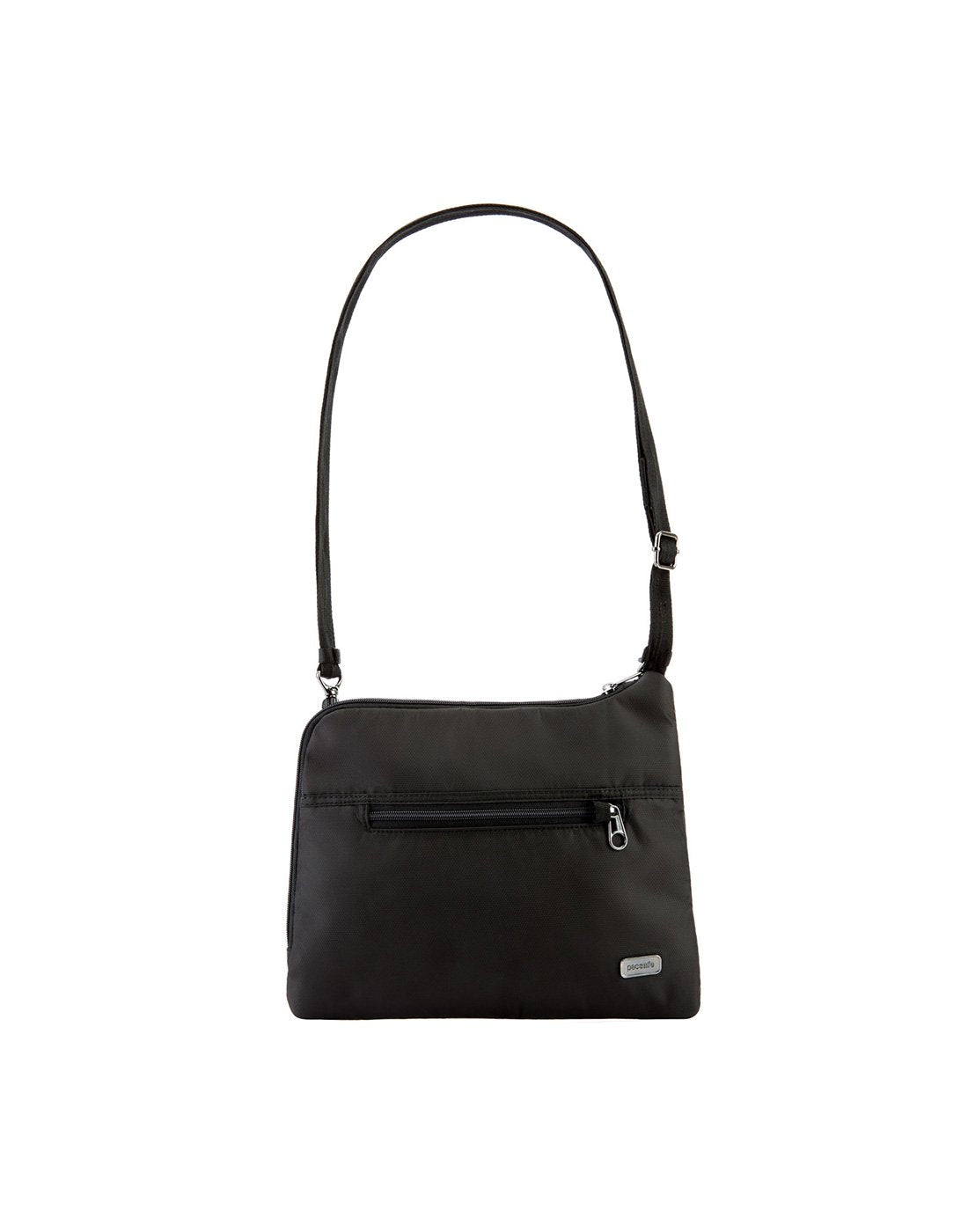 Pacsafe daysafe anti-theft slim black colour crossbody bag front view