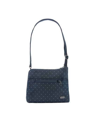 Pacsafe daysafe anti-theft slim navy colour crossbody bag front view