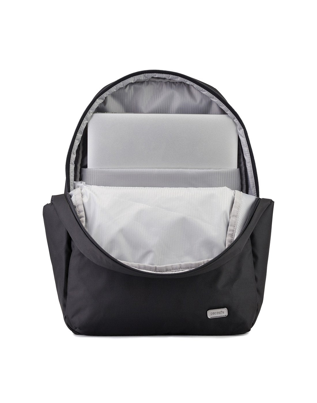 Pacsafe daysafe anti-theft black colour backpack interior view