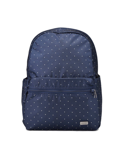 Pacsafe daysafe anti-theft navy colour backpack front view