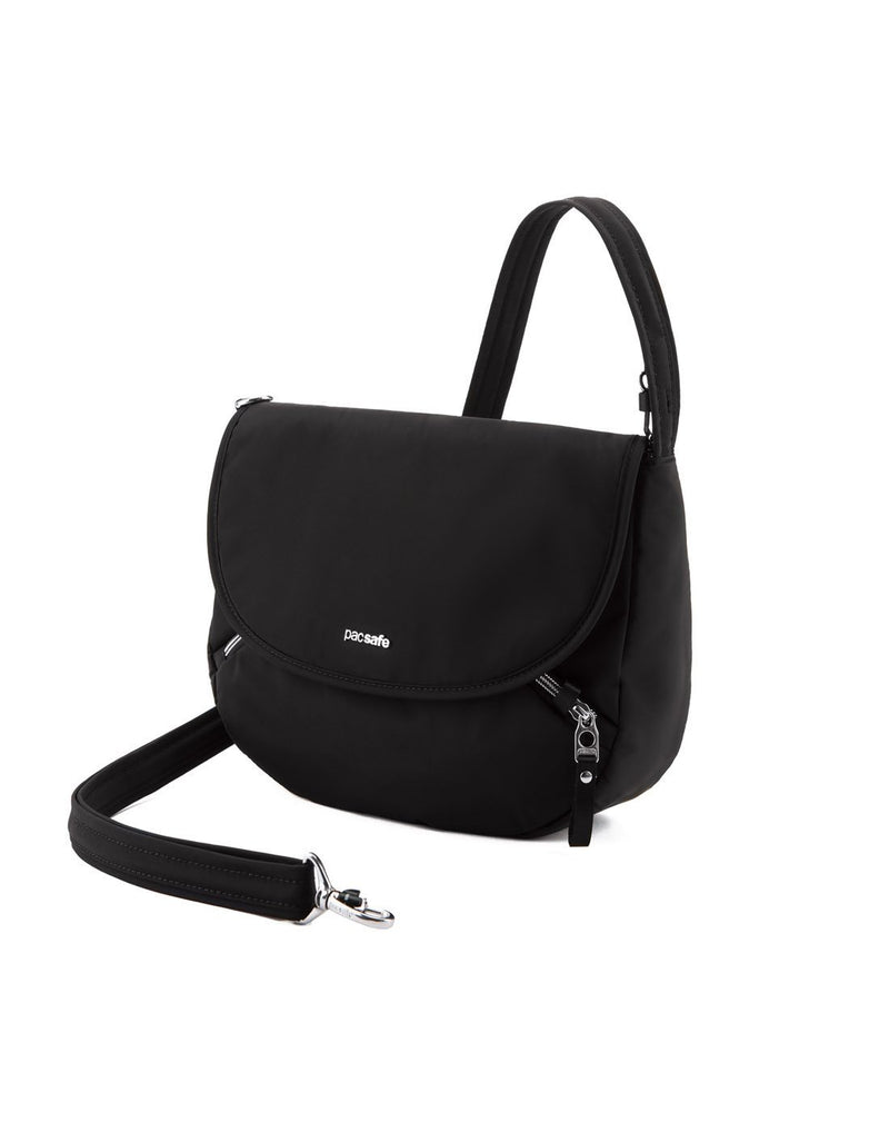 Pacsafe stylesafe anti-theft black colour crossbody bag corner view