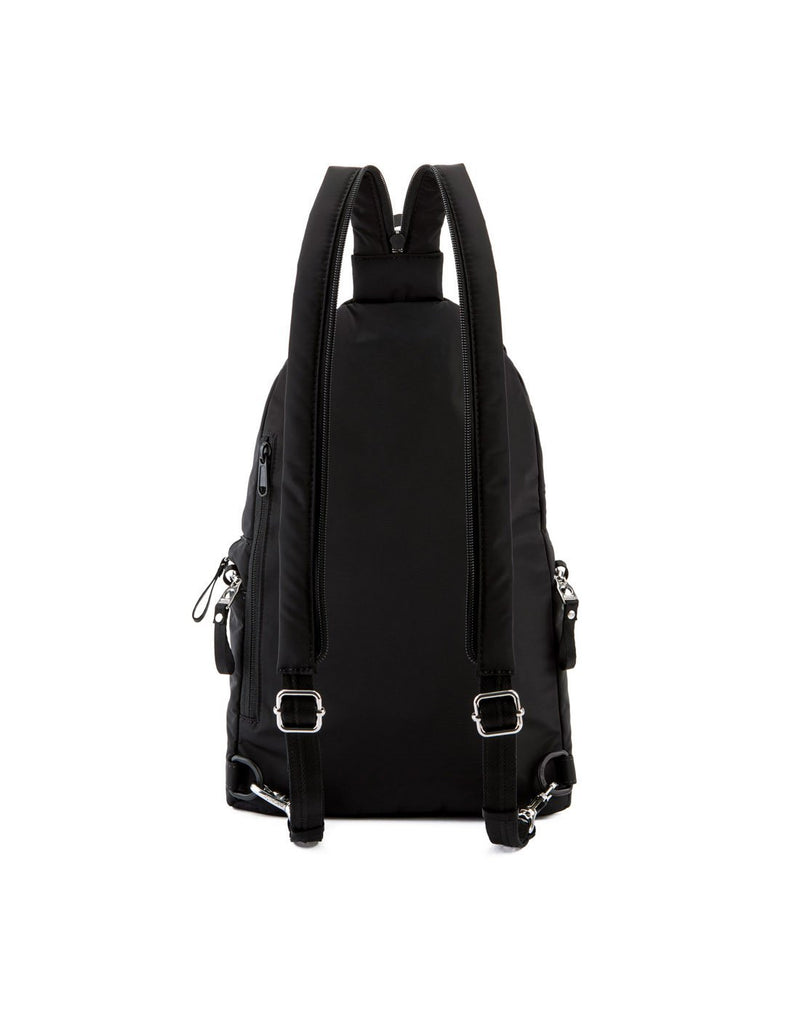 Pacsafe stylesafe anti-theft black colour sling backpack back view